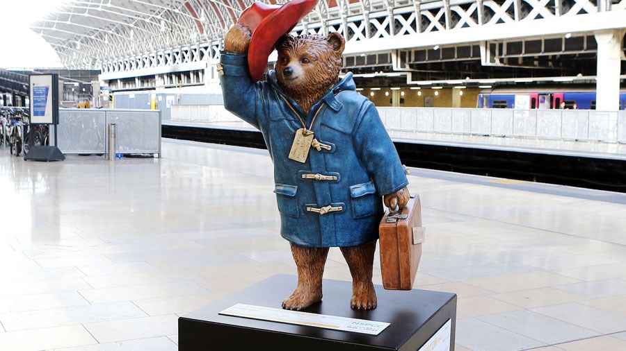 Paddington bear by Michael Bond at Paddington station