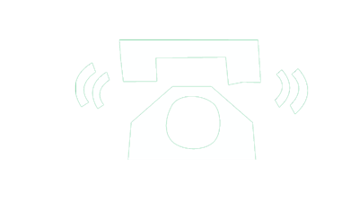 white icon of a phone ringing