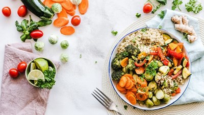 A vegetable salad on a plate
