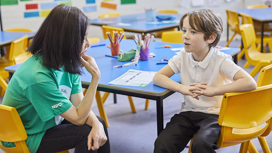 Speak out Stay safe practitioner speaking to child