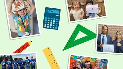 Children having fun while taking part in Number Day.
