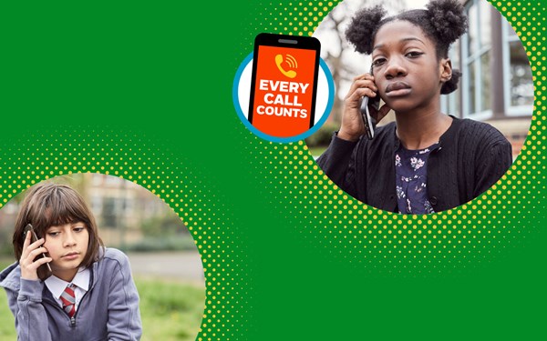 Two children on separate Childline calls.