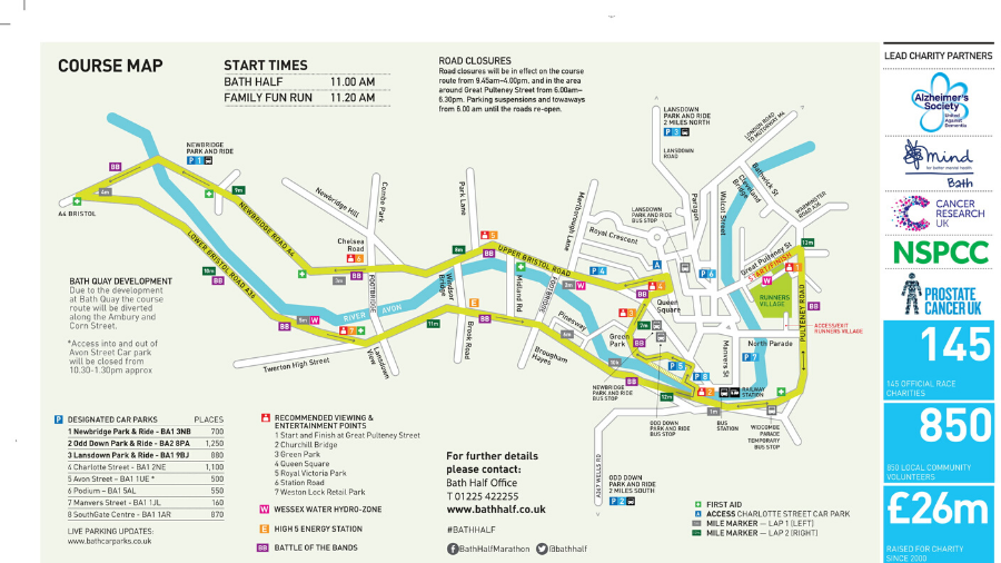 Bath Half Marathon map