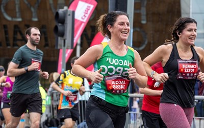 A photograph of people running the Cardiff Half Marathon.