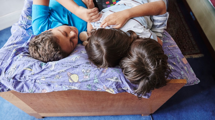 homemade brother eating out sleeping sister