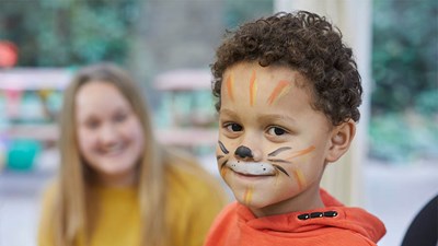 Child wearing face paint