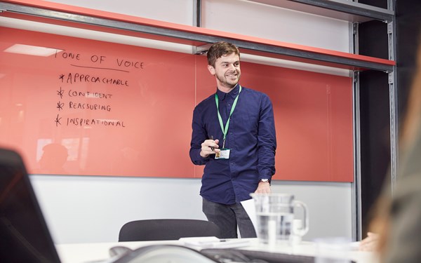 NSPCC child protection specialist delivering a presentation on tone of voice