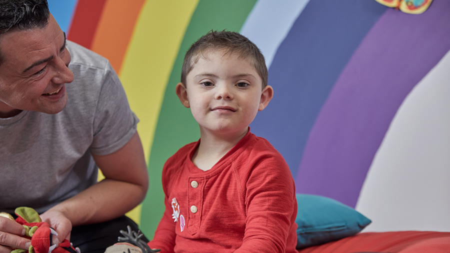 Young boy with an NSPCC counsellor