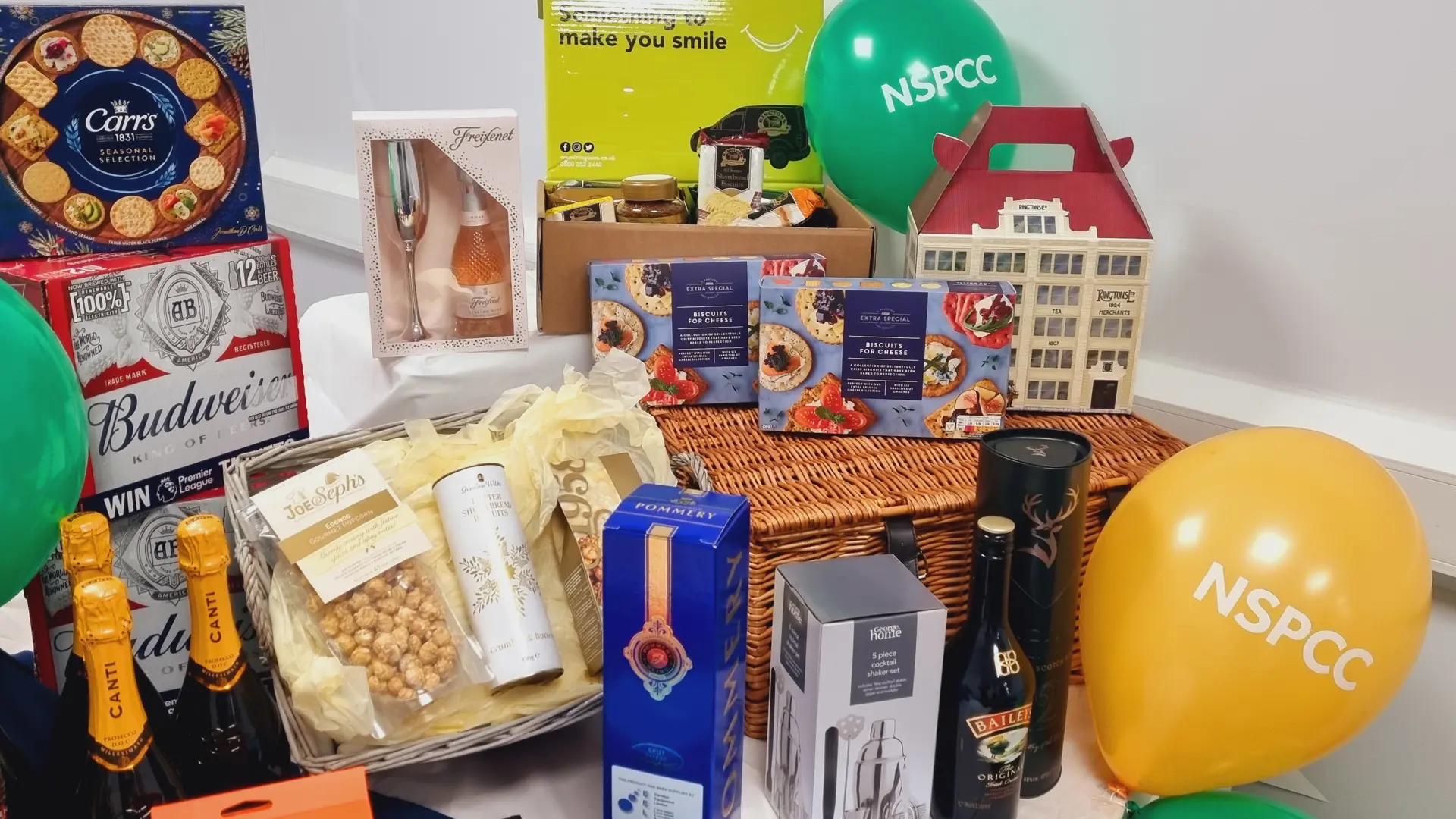 Pickerings Lifts' charity hamper.