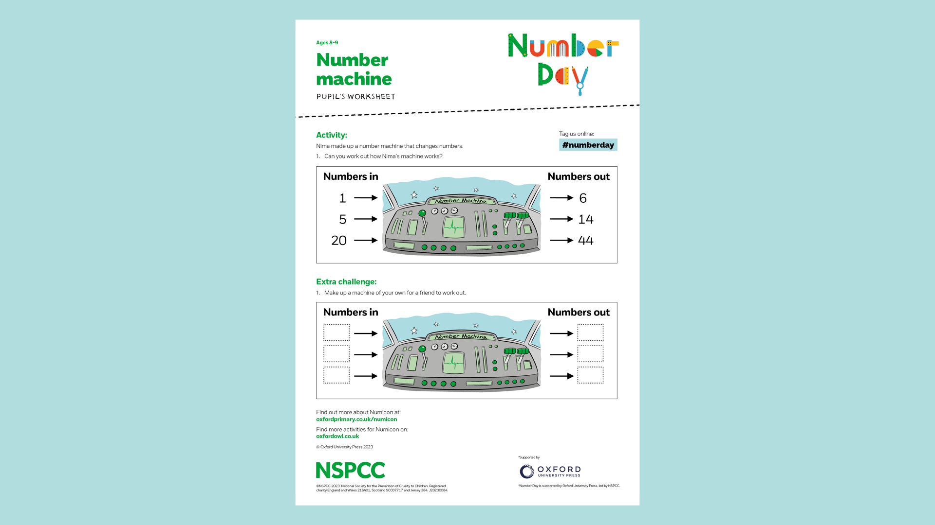 20230084 NSPCC Number Day 2024 Number Machine 8 9 CM AW