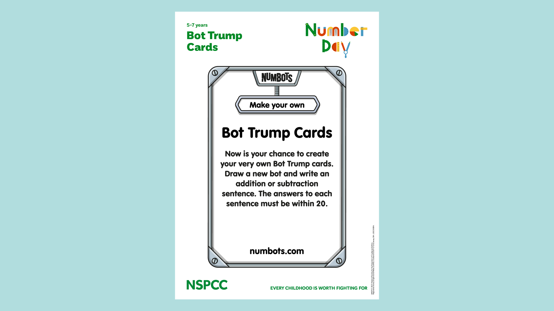 20230084 Numberday24 Botcards 20 Makeown 5 7Yr SW RGB AW