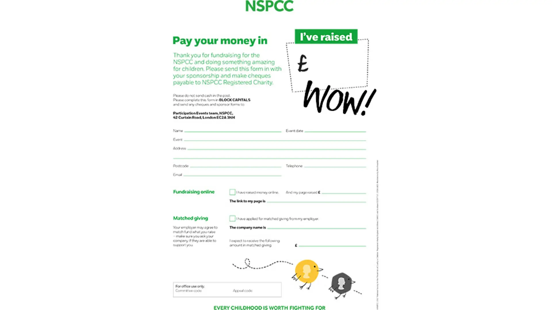 Paying-in form thumbnail
