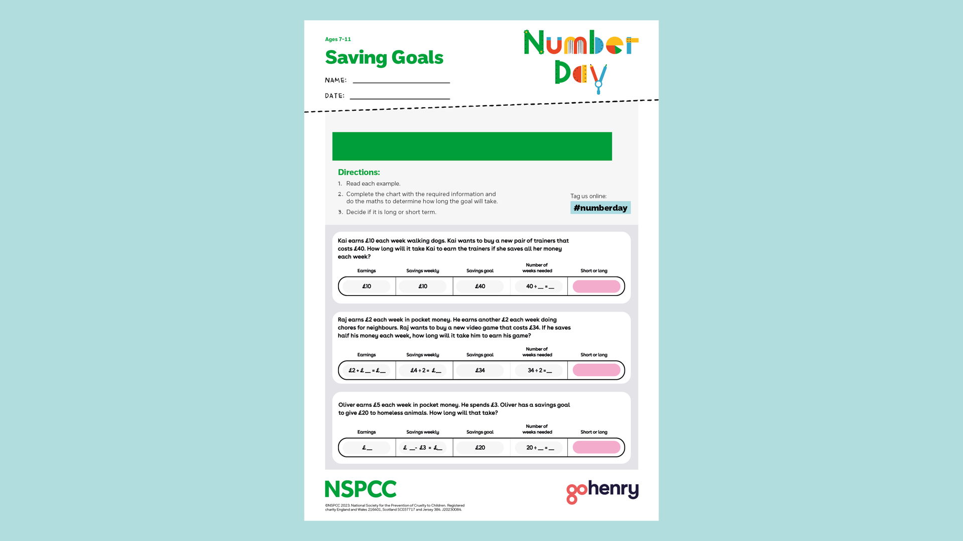 20230084 NSPCC Number Day 2023 Gohenry Saving Goals 7 11 CM AW