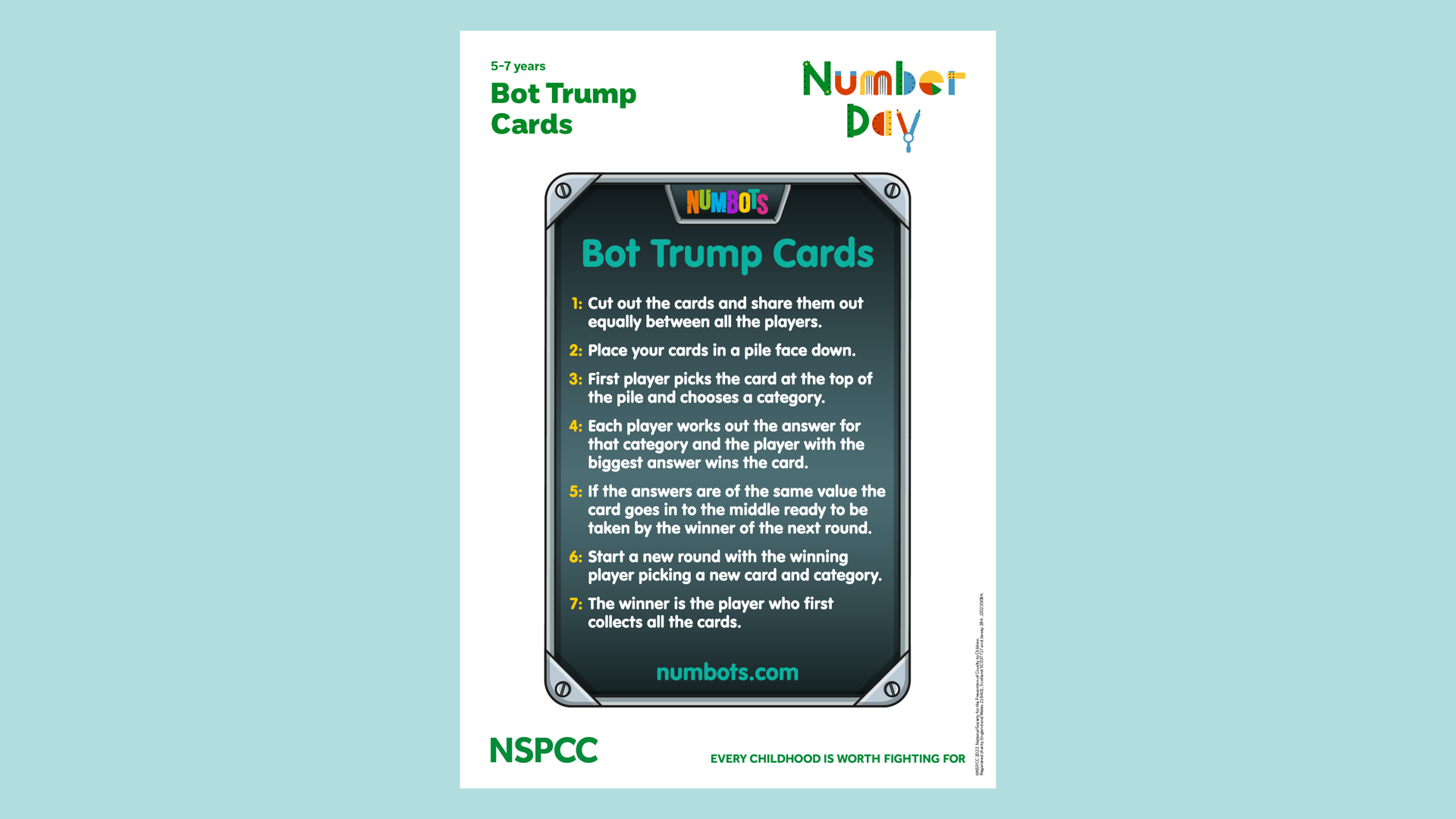 20230084 Numberday24 Botcards 10 Colour 5 7Yr SW RGB AW