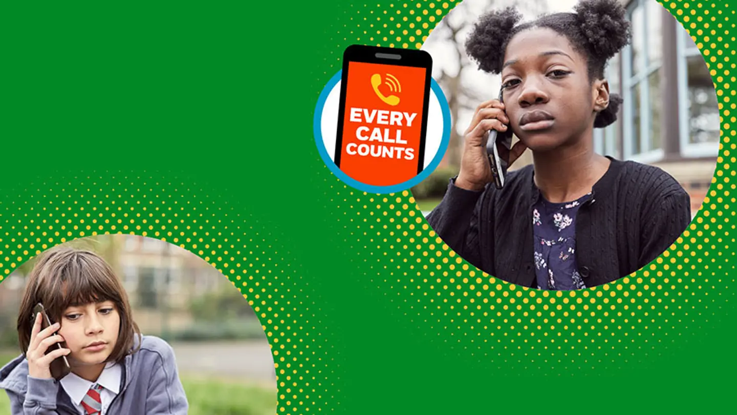 Two children on separate Childline calls.