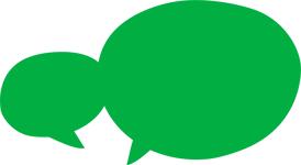 Illustration of green speech bubbles.