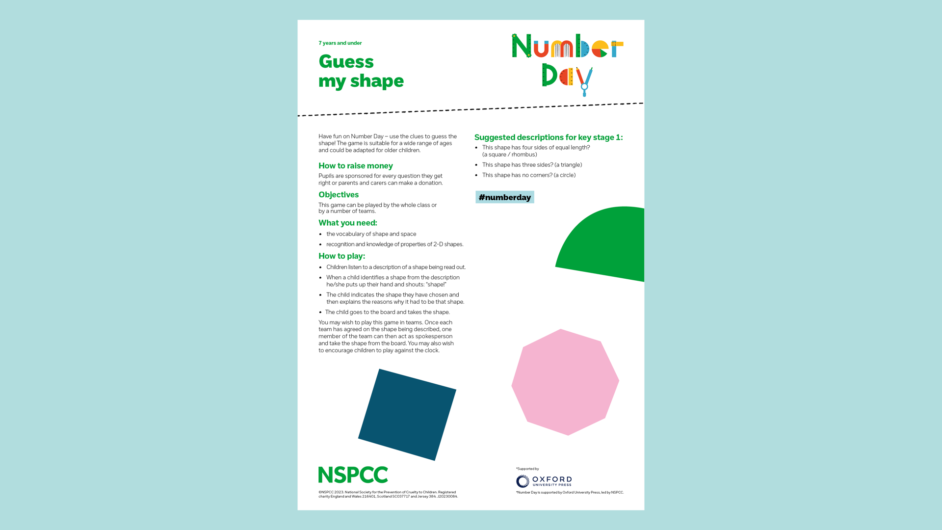20230084 NSPCC NS002 Number Day2024 Guess My Shape Worksheet CM AW2
