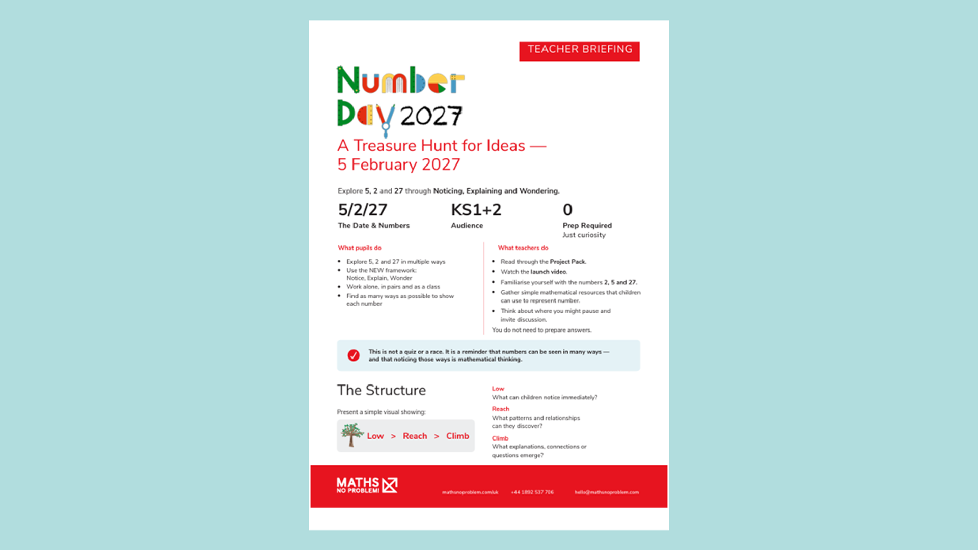 20255114 Number Day 2026 Treasurehuntforideas Teacherbriefing