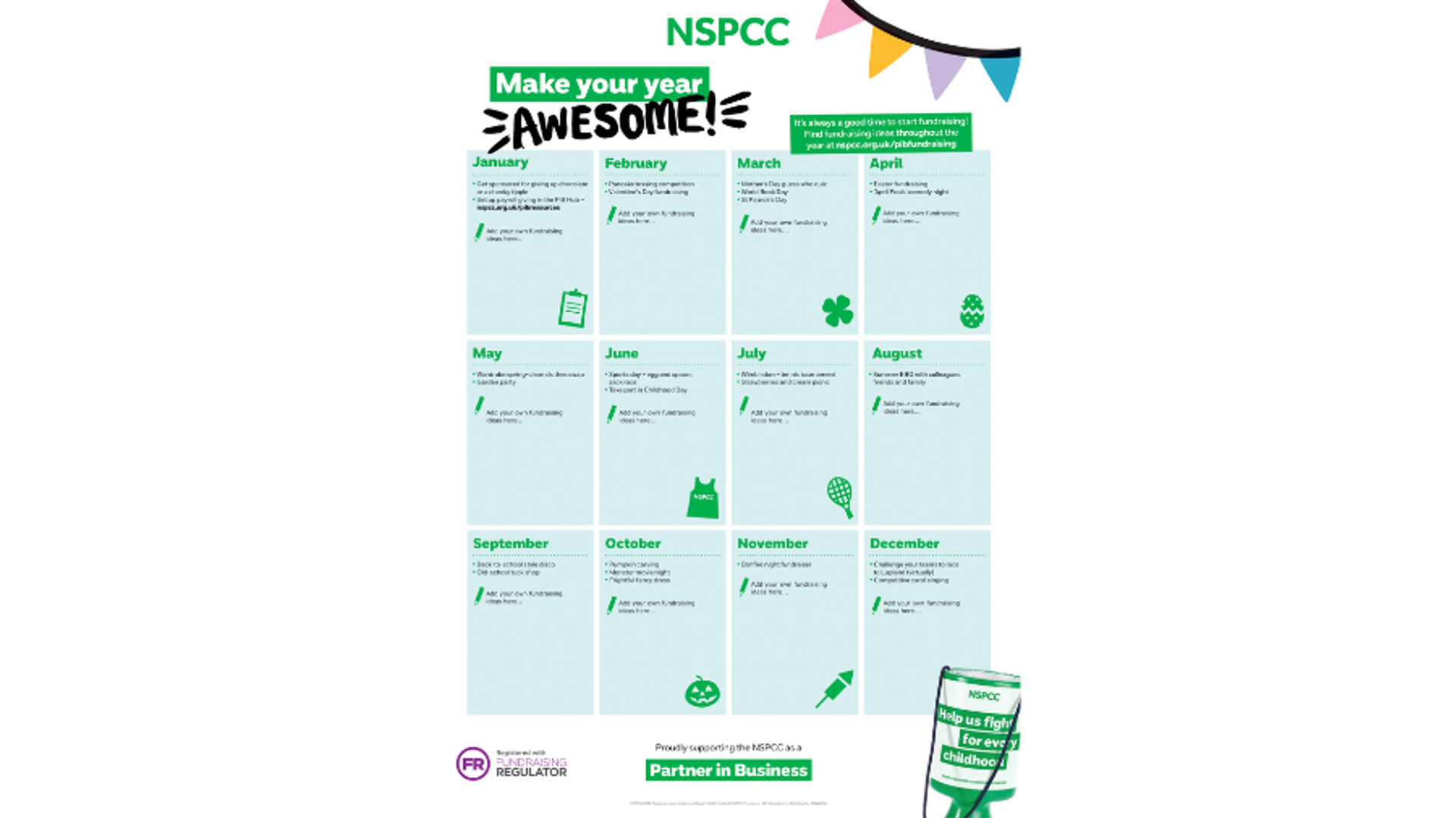 Editable fundraising calendar thumbnail
