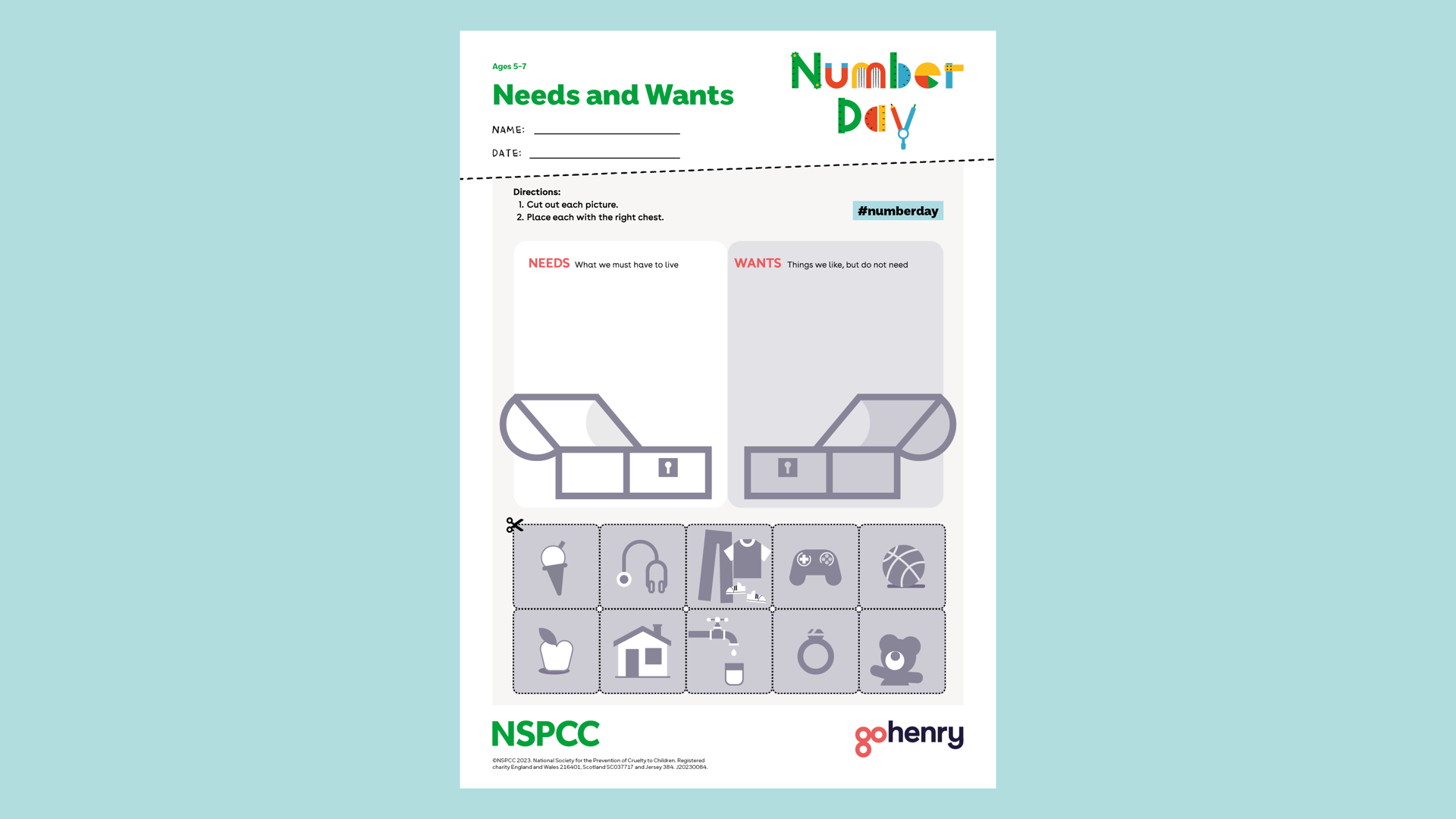 20230084 NSPCC Number Day 2024 Gohenry Needs And Wants 5 7 CM AW