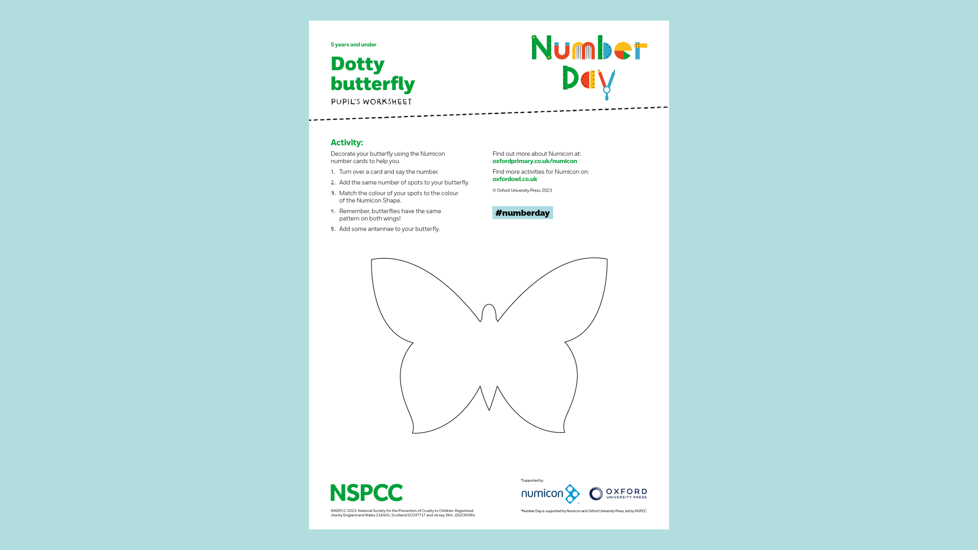 20230084 NSPCC Numberday2024 Dotty Butterfly CM AW2