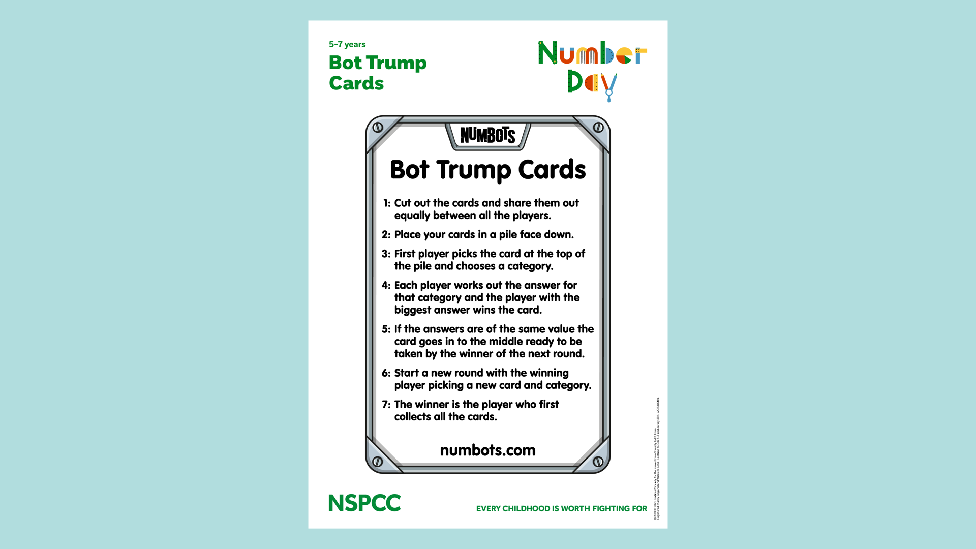 20230084 Numberday24 Botcards 20 Less Colour 5 7Yr SW RGB AW